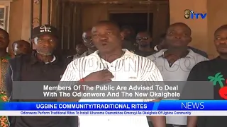 Odionwere Perform Rites To Install Uhunoma Osarenkhoe Omoruyi As Okaighele Of Ugbine Commaunity