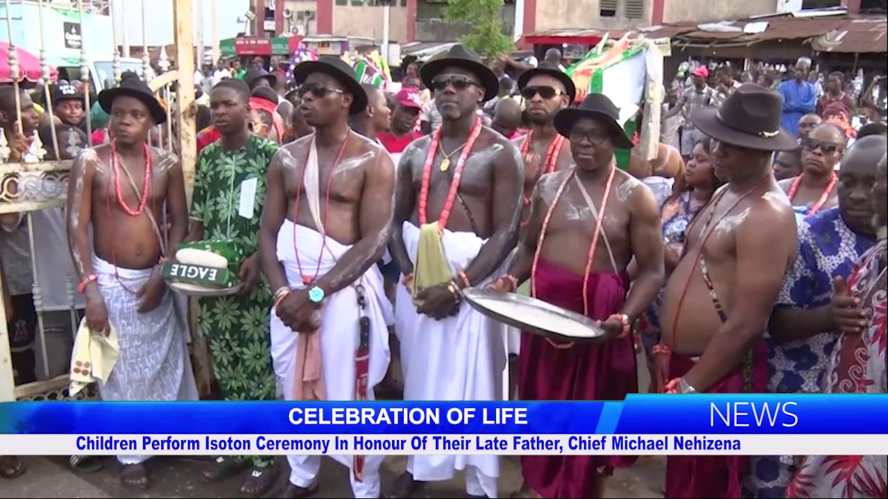 Children Perform Isoton Ceremony In Honour Of Their Late Father, Chief Michael Nehizena