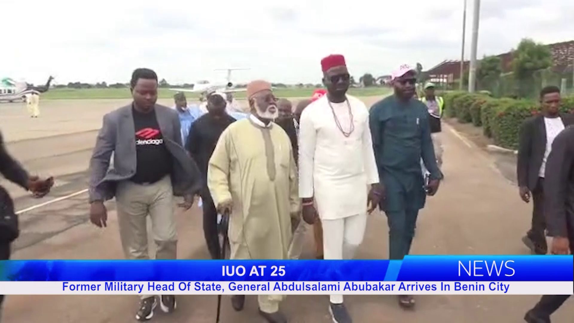 Former Military Head Of State, Gen. Abdulsalami Abubakar Arrives In Benin For IUO’s 25th Anniversary