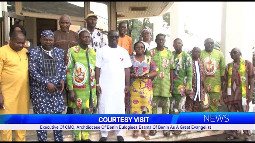 Courtesy Visit: Executive Of CMO, Archdiocese Of Benin Eulogise Esama Of Benin As A Great Evangelist