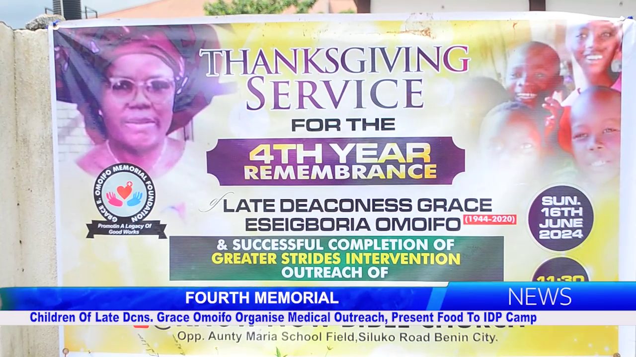 Children Of Late Dcns. Grace Omoifo Organise Medical Outreach, Present Food To IDP Camp