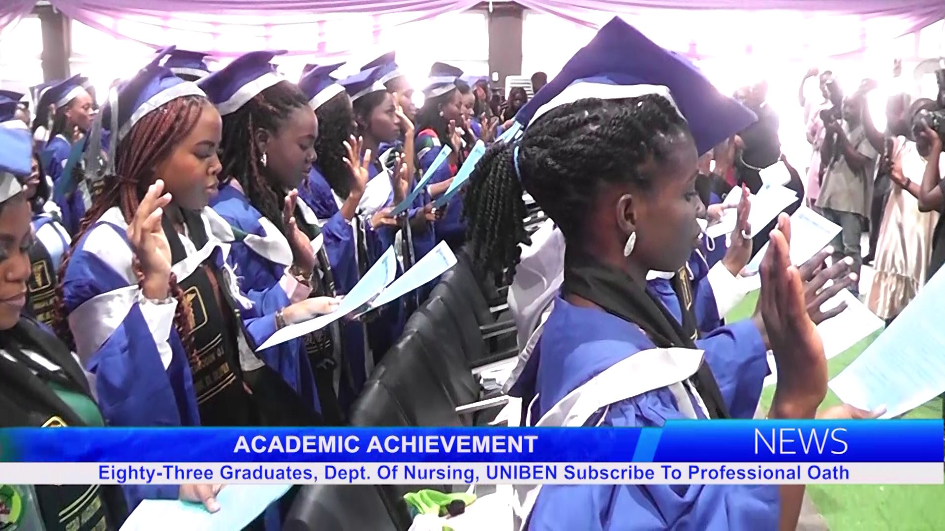 Eighty-Three Graduates, Dept. Of Nursing, UNIBEN Subscribe To Professional Oath