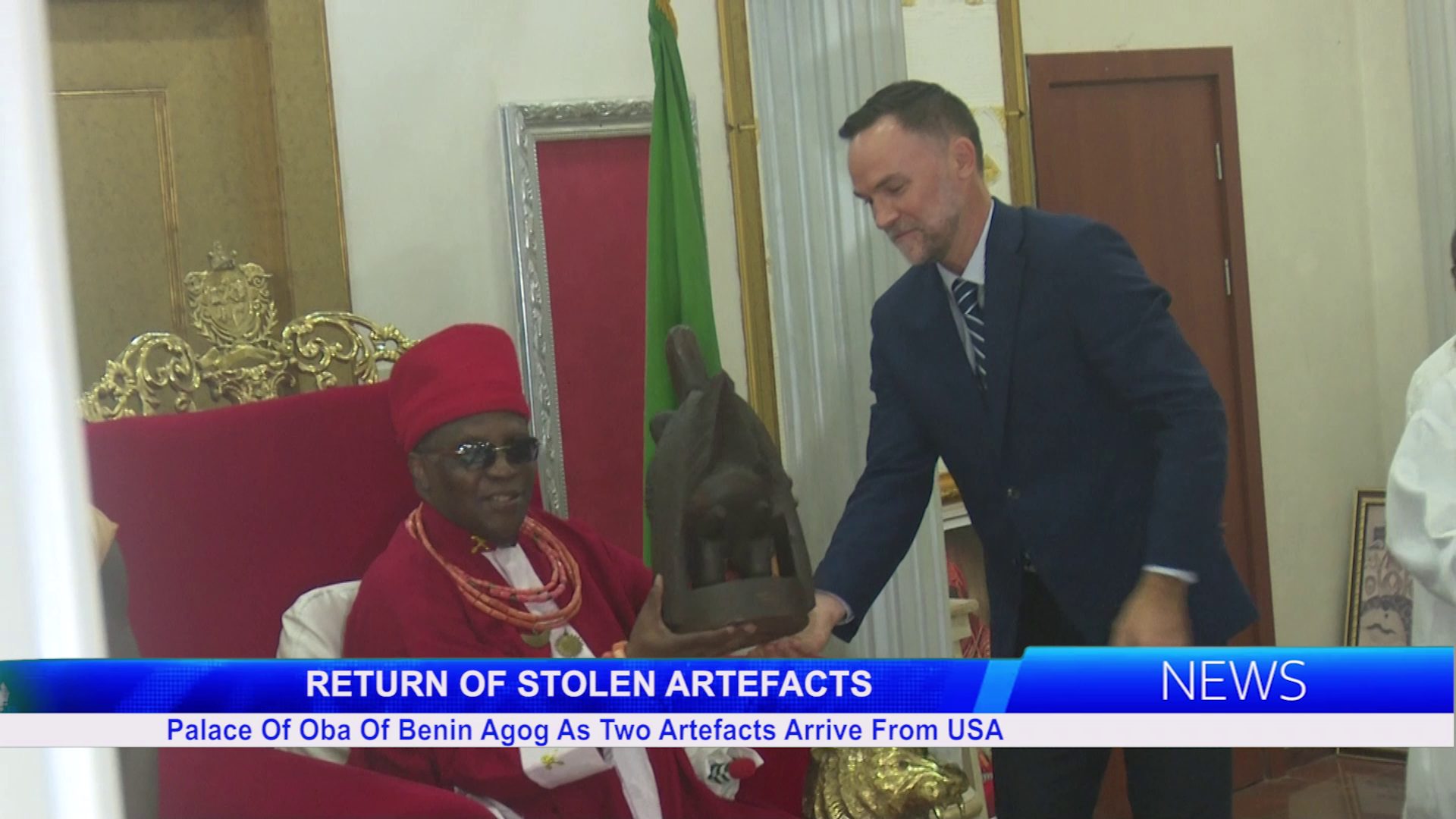 Return Of Stolen Artefacts: Palace Of Oba Of Benin Agog As Two Artefacts Arrive From USA