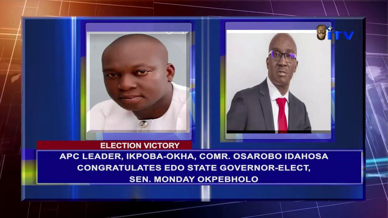 Election Victory: APC Leader, Ikpoba-Okha, Comr. Osarobo Idahosa Congratulates Edo State Governor-Elect, Sen. Monday Okpebholo