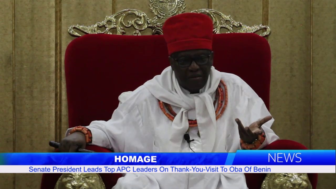 HOMAGE: Senate President Leads Top APC Leaders On Thank-You-Visit To Oba Of Benin