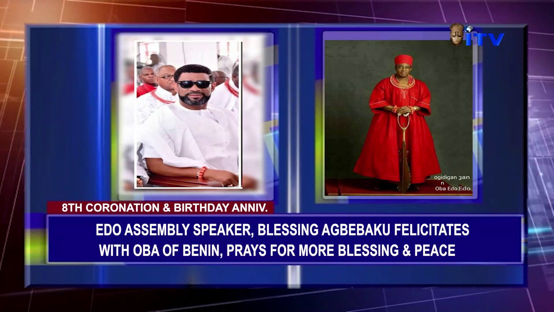 Edo Assembly Speaker, Blessing Agbebaku Felicitates With Oba Of Benin, Prays For More Blessing & Peace