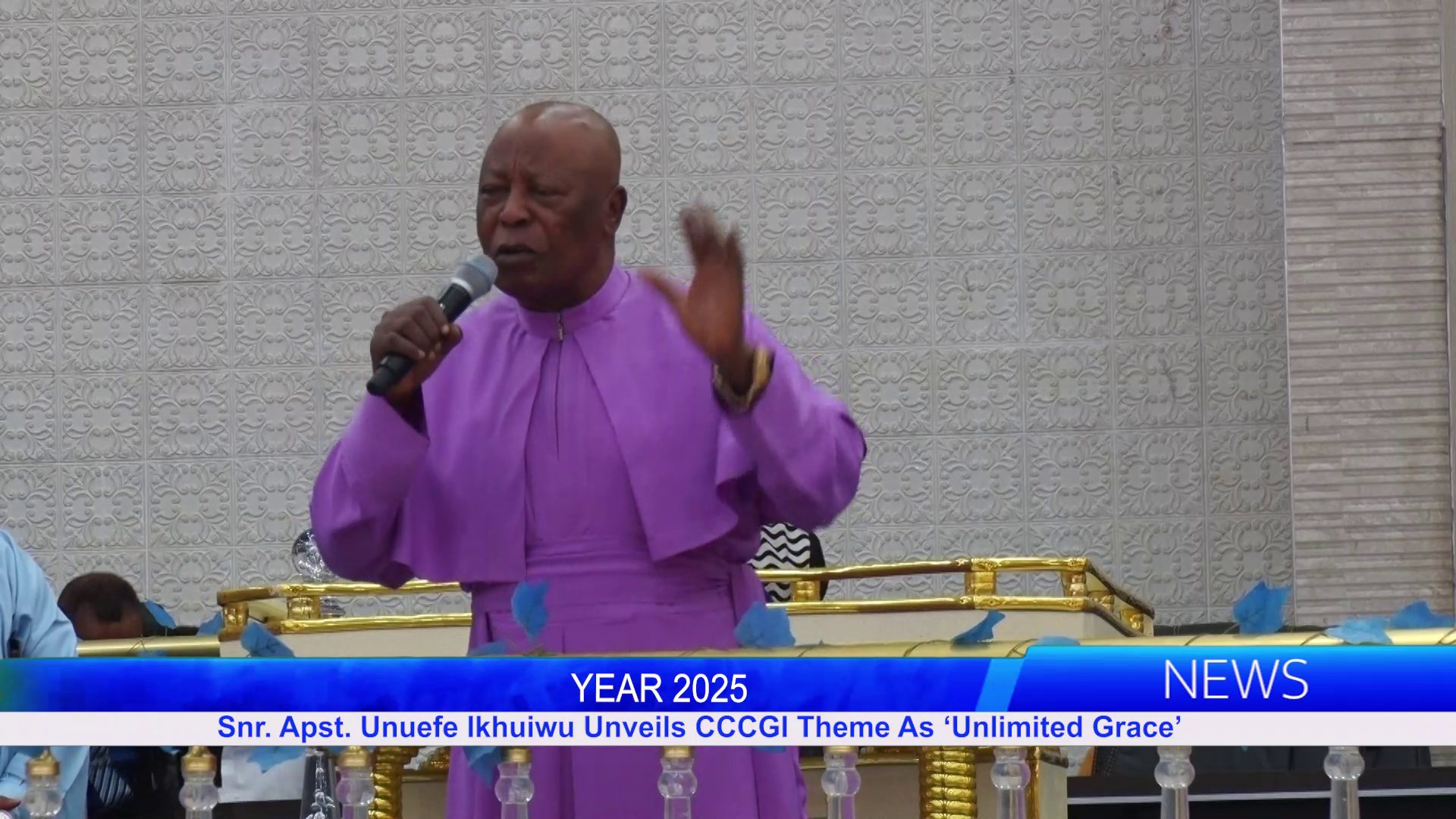 YEAR 2025: Snr. Apst. Unuefe Ikhuiwu Unveils CCCGI Theme As ‘Unlimited Grace’