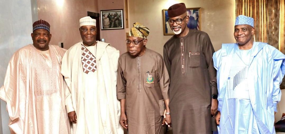 Atiku Abubakar, Aminu Tambuwal And Senator Liyel Imoke Meet Former President, Obasanjo In Abeokuta