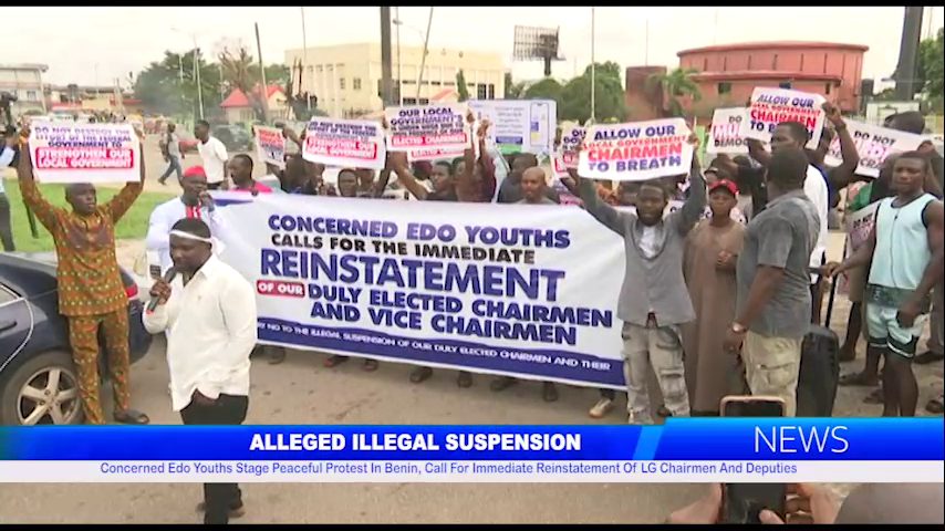 Concerned Edo Youths Stage Peaceful Protest In Benin, Call For Immediate Reinstatement Of LG Chairmen And Deputies