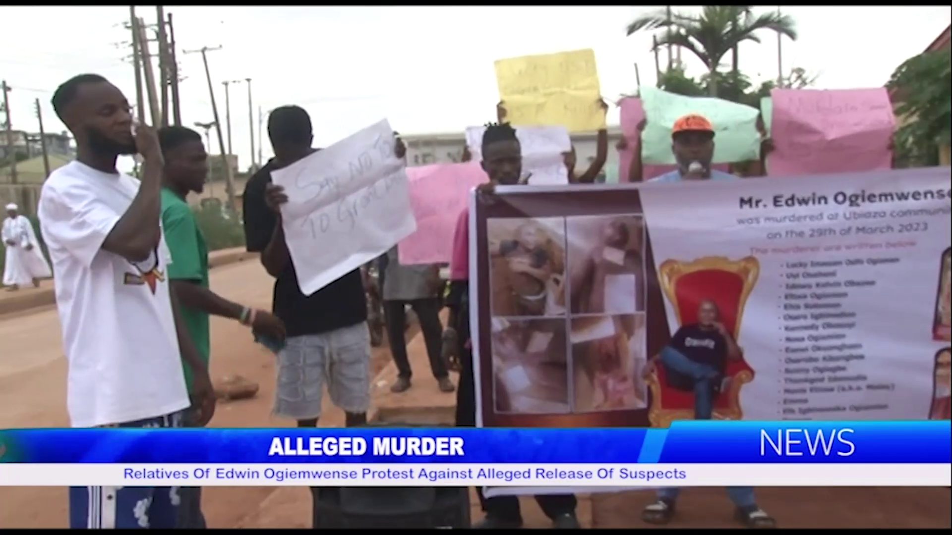 ALLEGED MURDER: Relatives Of Edwin Ogiemwense Protest Against Alleged Release Of Suspects
