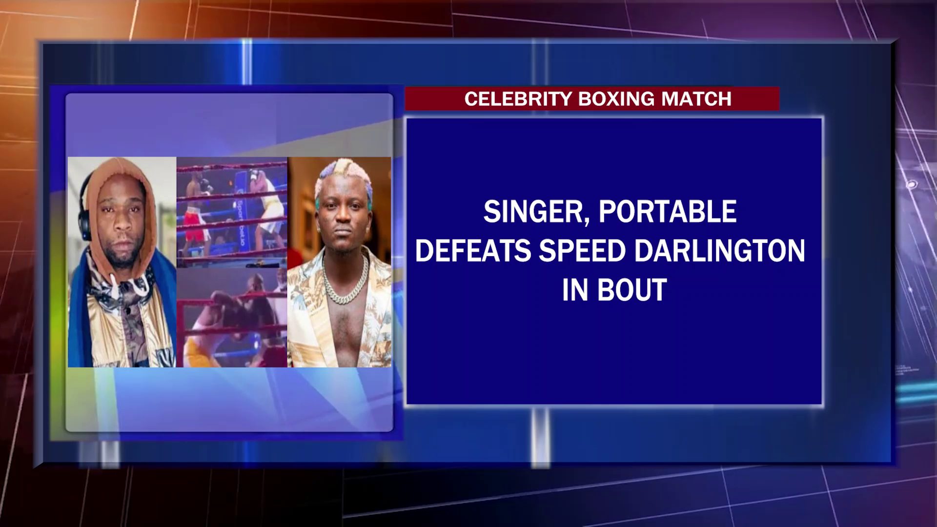 CELEBRITY BOXING MATCH: Singer, Portable Defeats Speed Darlington In Bout