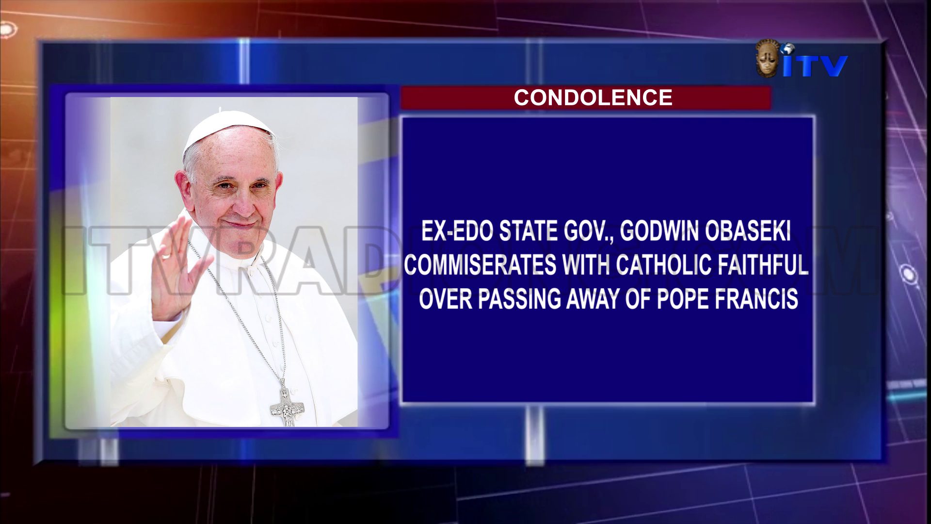 Condolence: Ex-Edo State Gov., Godwin Obaseki Commiserates With Catholic Faithful Over Passing Away Of Pope Francis