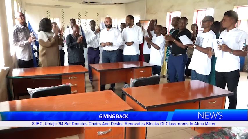 SJBC, Ubiaja ‘94 Set Donates Chairs And Desks, Renovates Blocks Of Classrooms In Alma Mater