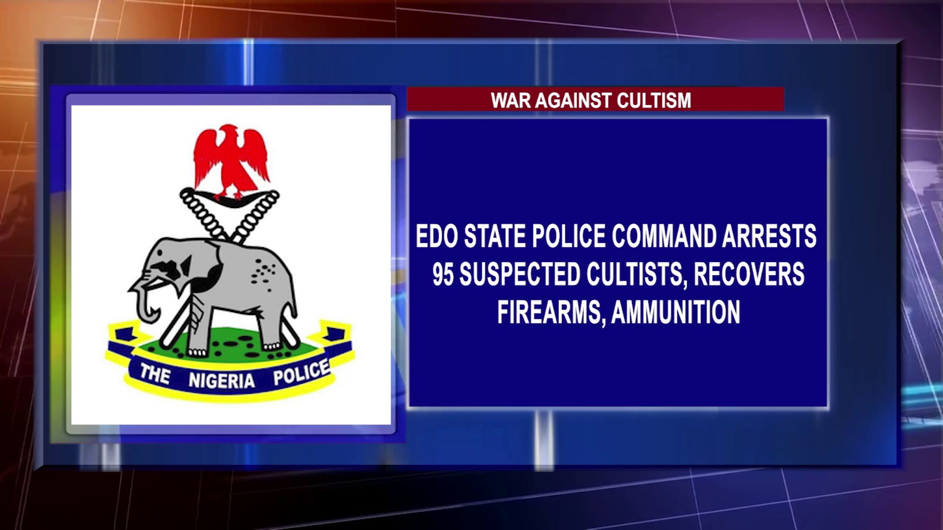 Edo State Police Command Arrests 95 Suspected Cultists, Recovers Firearms, Ammunition