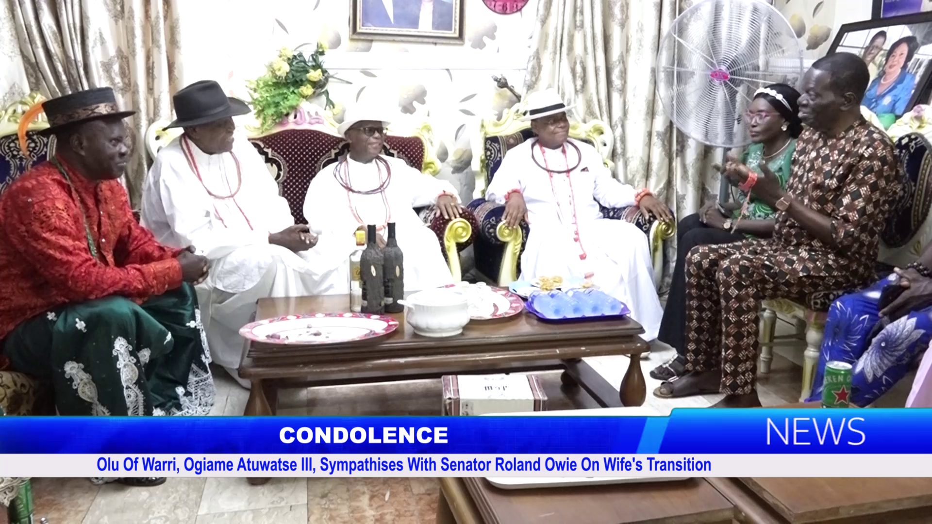 CONDOLENCE: Olu Of Warri, Ogiame Atuwatse III, Sympathises With Senator Roland Owie On Wife’s Transition
