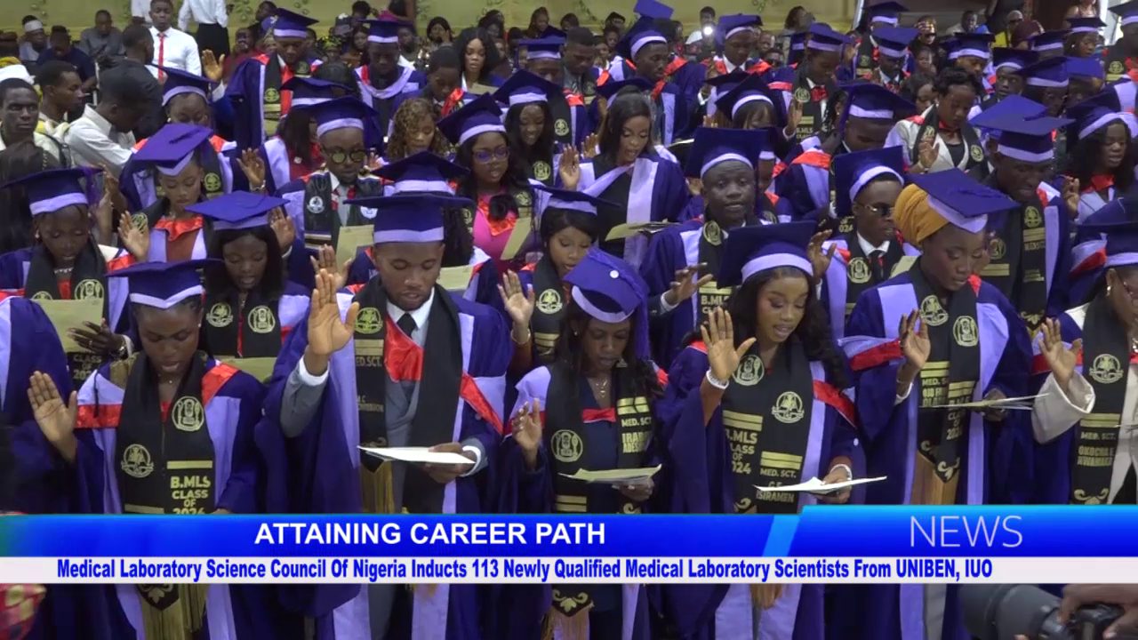 Medical Laboratory Science Council Of Nigeria Inducts 113 Newly Qualified Medical Laboratory Scientists From UNIBEN, IUO
