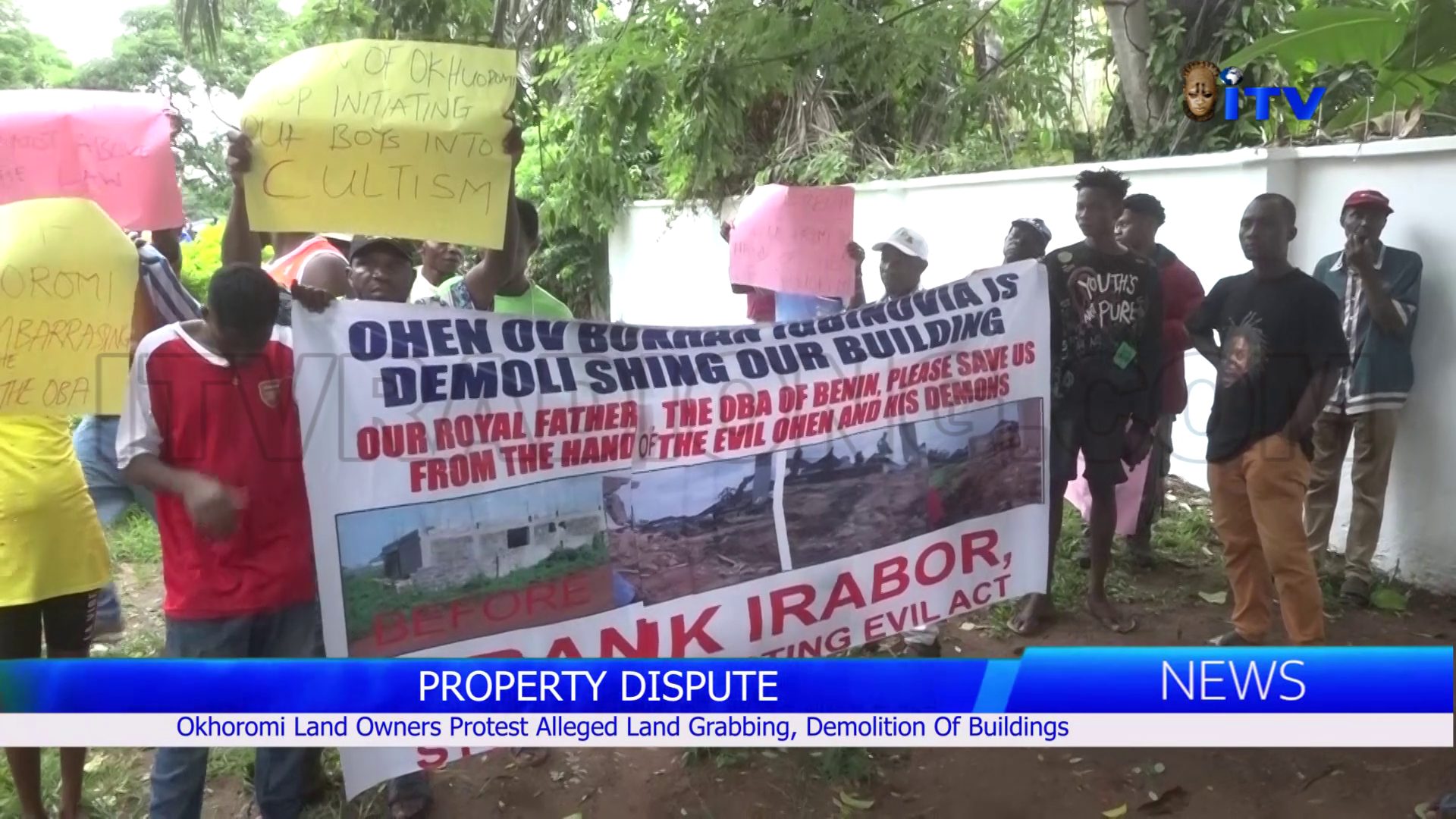 Okhoromi Land Owners Protest Alleged Land Grabbing, Demolition Of Buildings