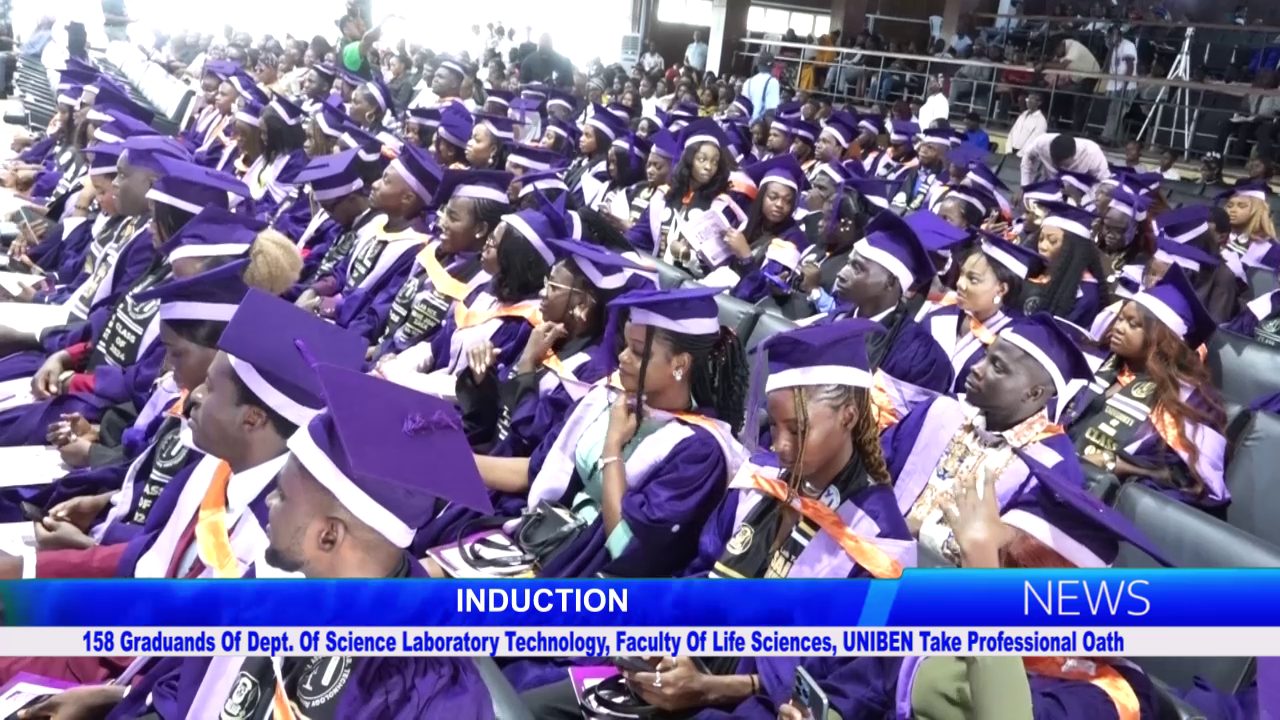 158 Graduands Of Dept. Of Science Laboratory Technology, Faculty Of Life Sciences, UNIBEN Take Professional Oath