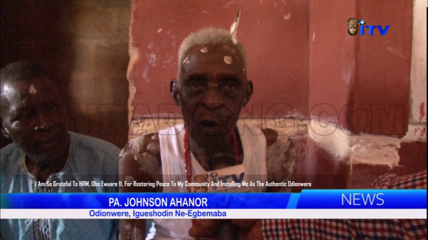 INSTALLATION OF ODIONWERE: Igueshodin Ne-Egbemaba Community Thanks Oba Of Benin For Restoring Peace