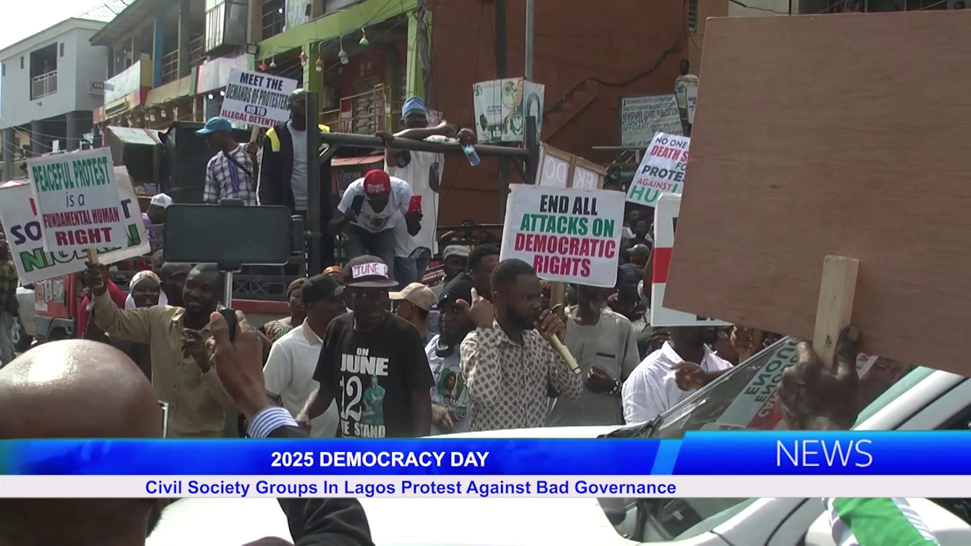2025 DEMOCRACY DAY: Civil Society Groups In Lagos Protest Against Bad Governance