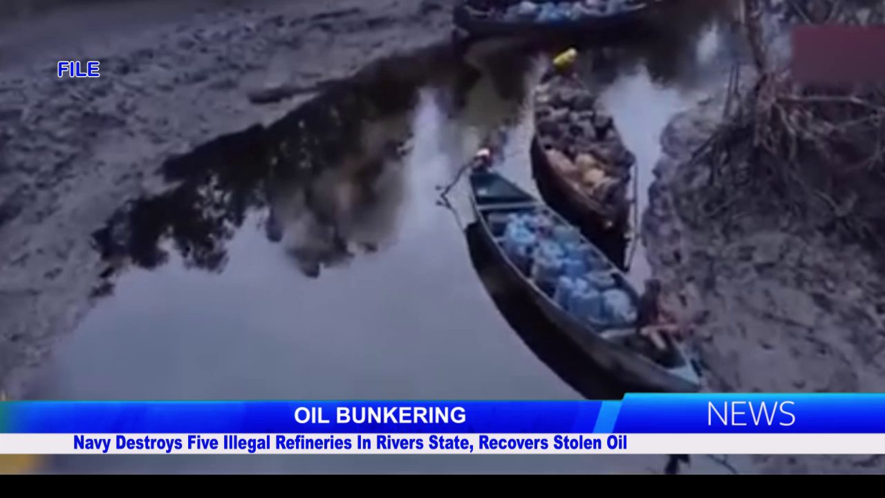 Navy Destroys Five Illegal Refineries In Rivers State, Recovers Stolen Oil
