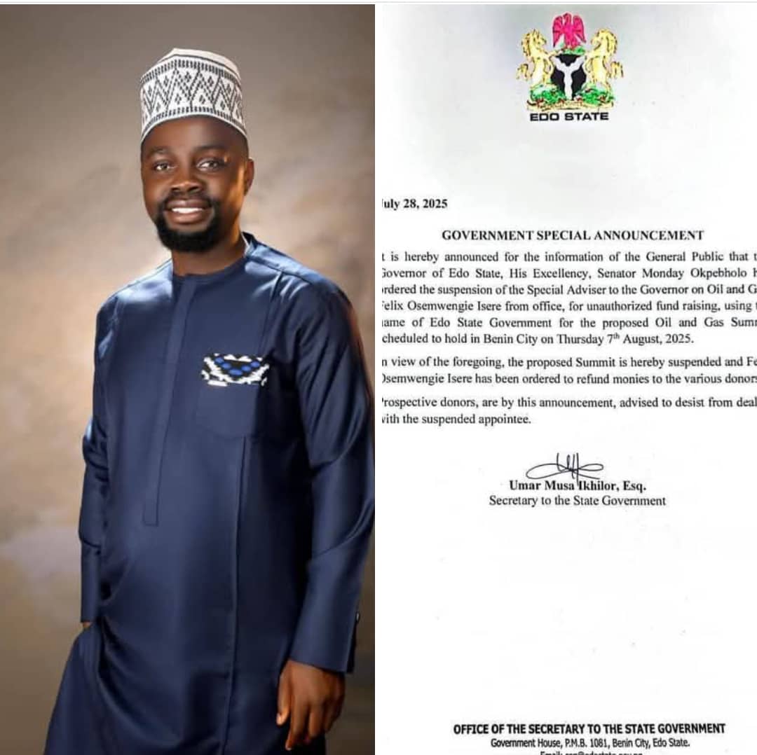 Gov. Okpebholo Suspends Special Adviser, Oil & Gas Over Unauthorised Fundraising