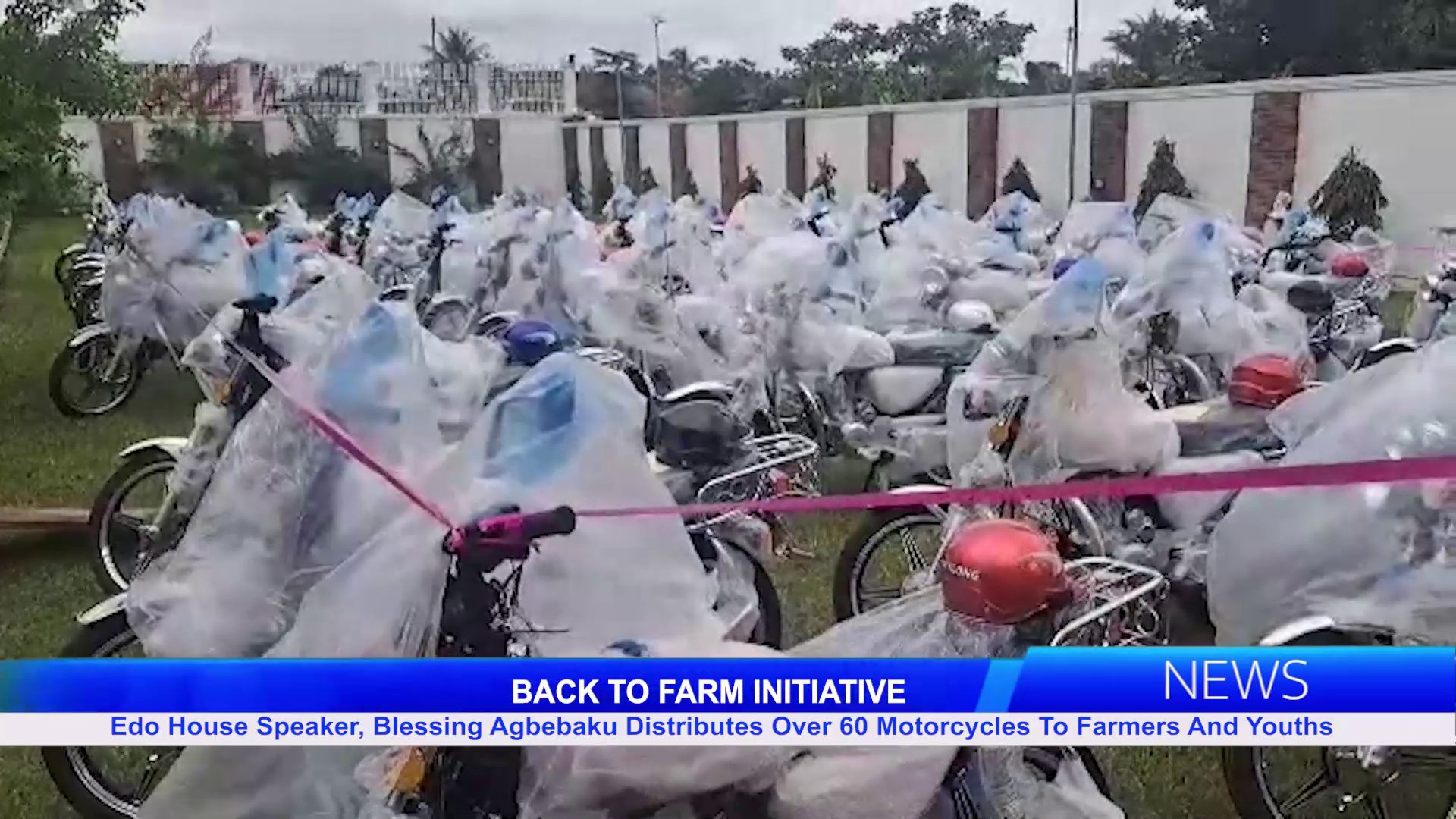 Edo House Speaker, Blessing Agbebaku Distributes Over 60 Motorcycles To Farmers And Youths