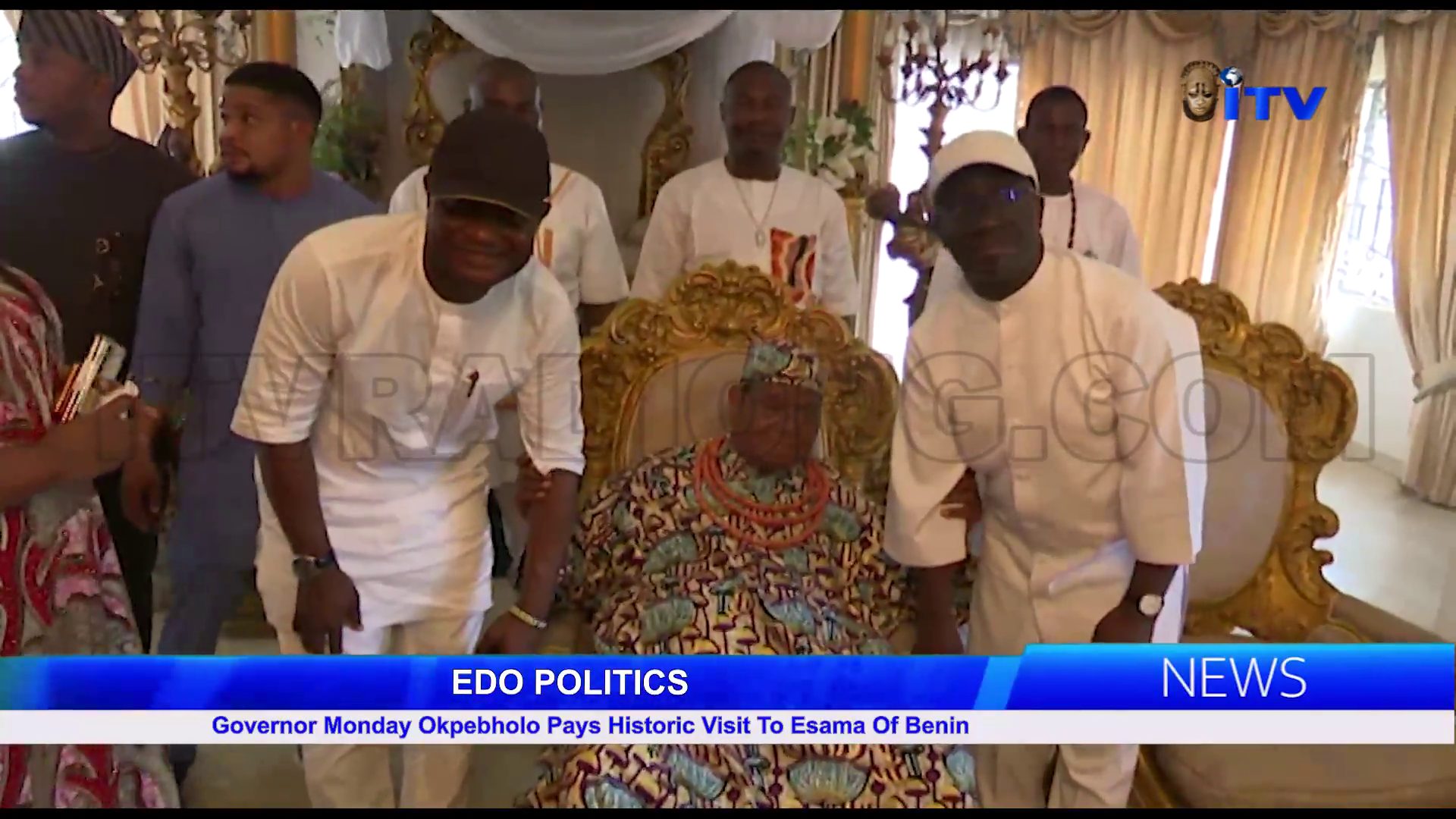 EDO POLITICS: Governor Monday Okpebholo Pays Historic Visit To Esama Of Benin
