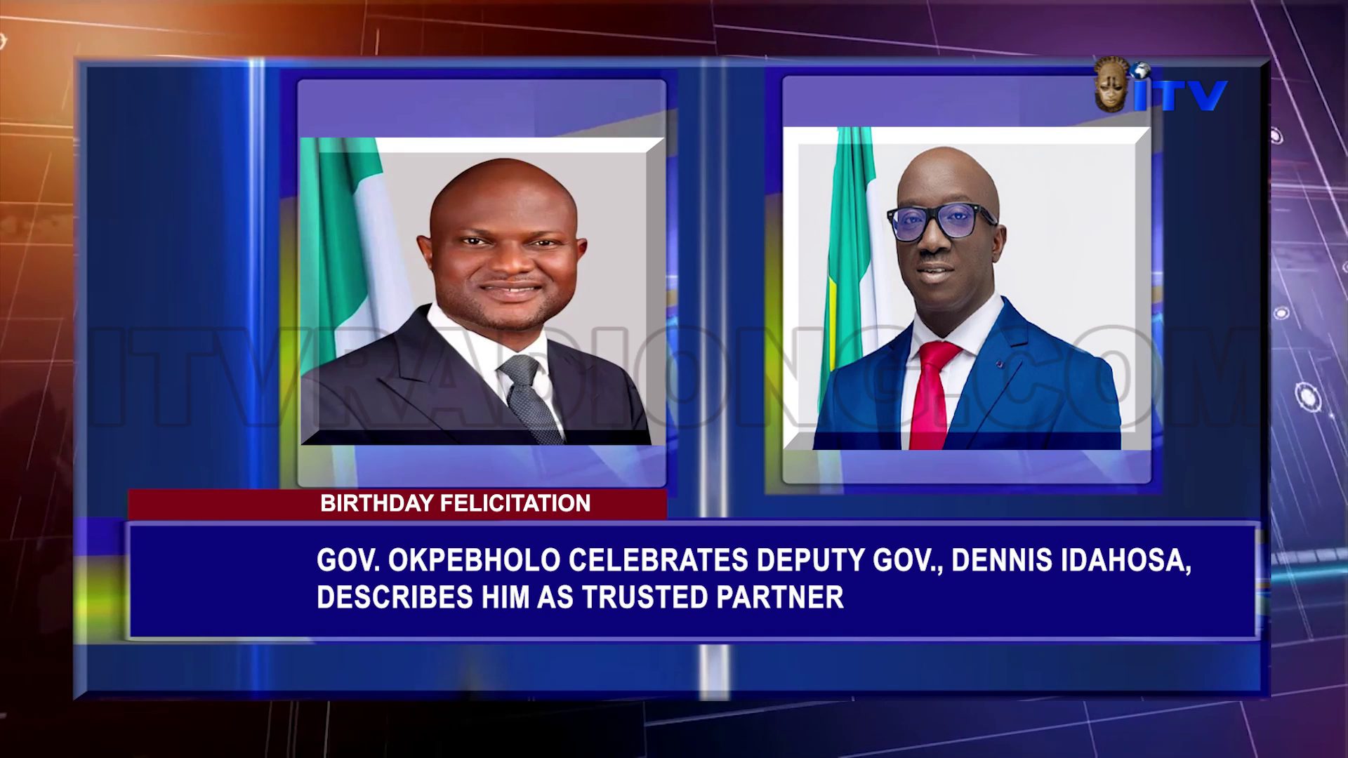 BIRTHDAY FELICITATION: Gov. Okpebholo Celebrates Deputy Gov., Dennis Idahosa, Describes Him As Trusted Partner