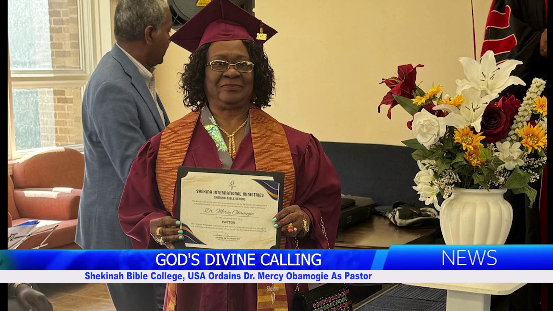 Shekinah Bible College, USA Ordains Dr. Mercy Obamogie As Pastor