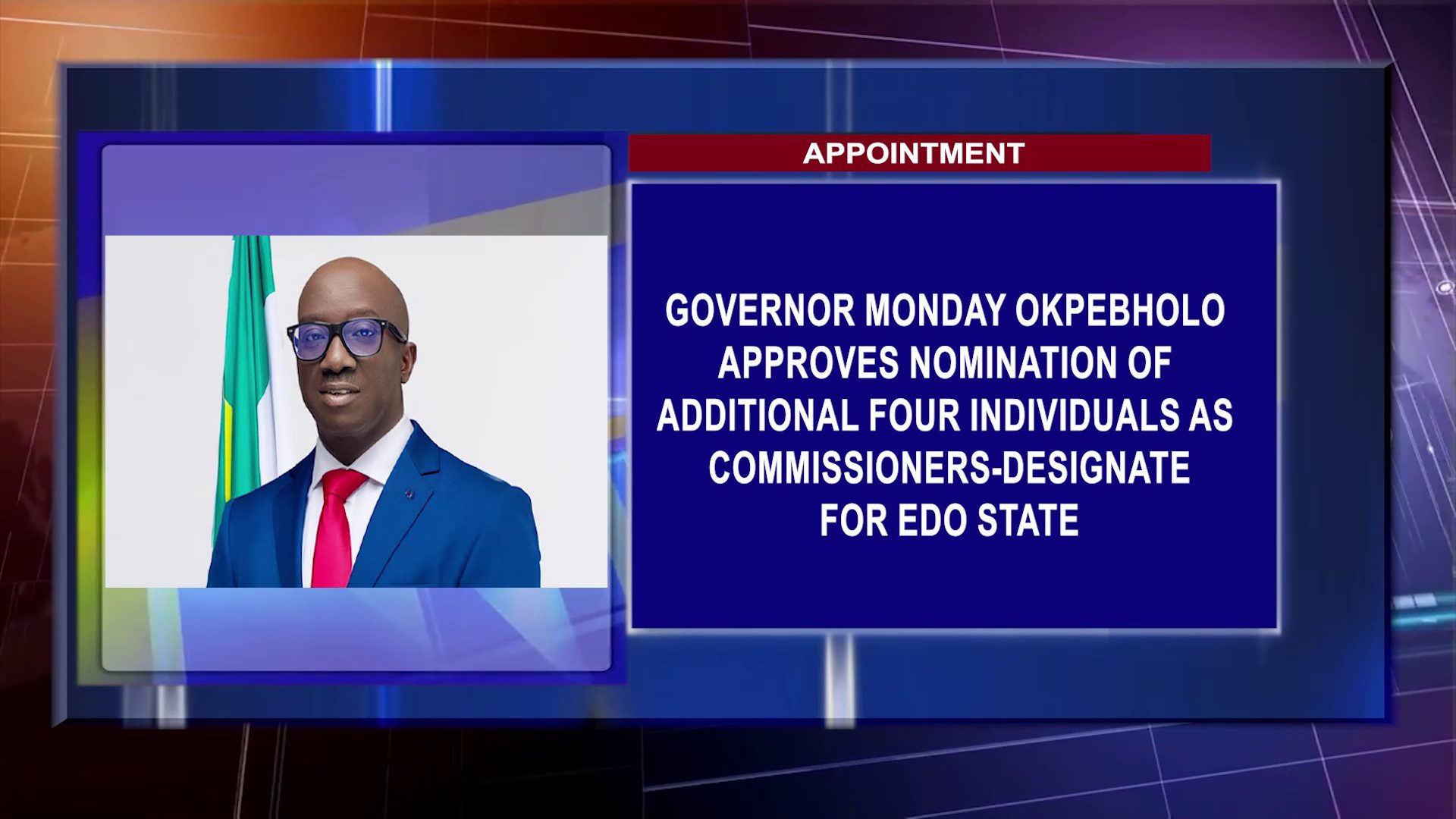 Governor Monday Okpebholo Approves Nomination Of Additional Four Individuals As Commissioners-Designate For Edo State