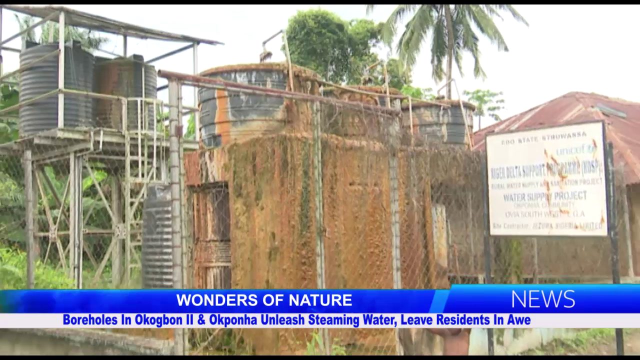WONDERS OF NATURE: Boreholes In Okogbon II & Okponha Unleash Steaming Water, Leave Residents In Awe