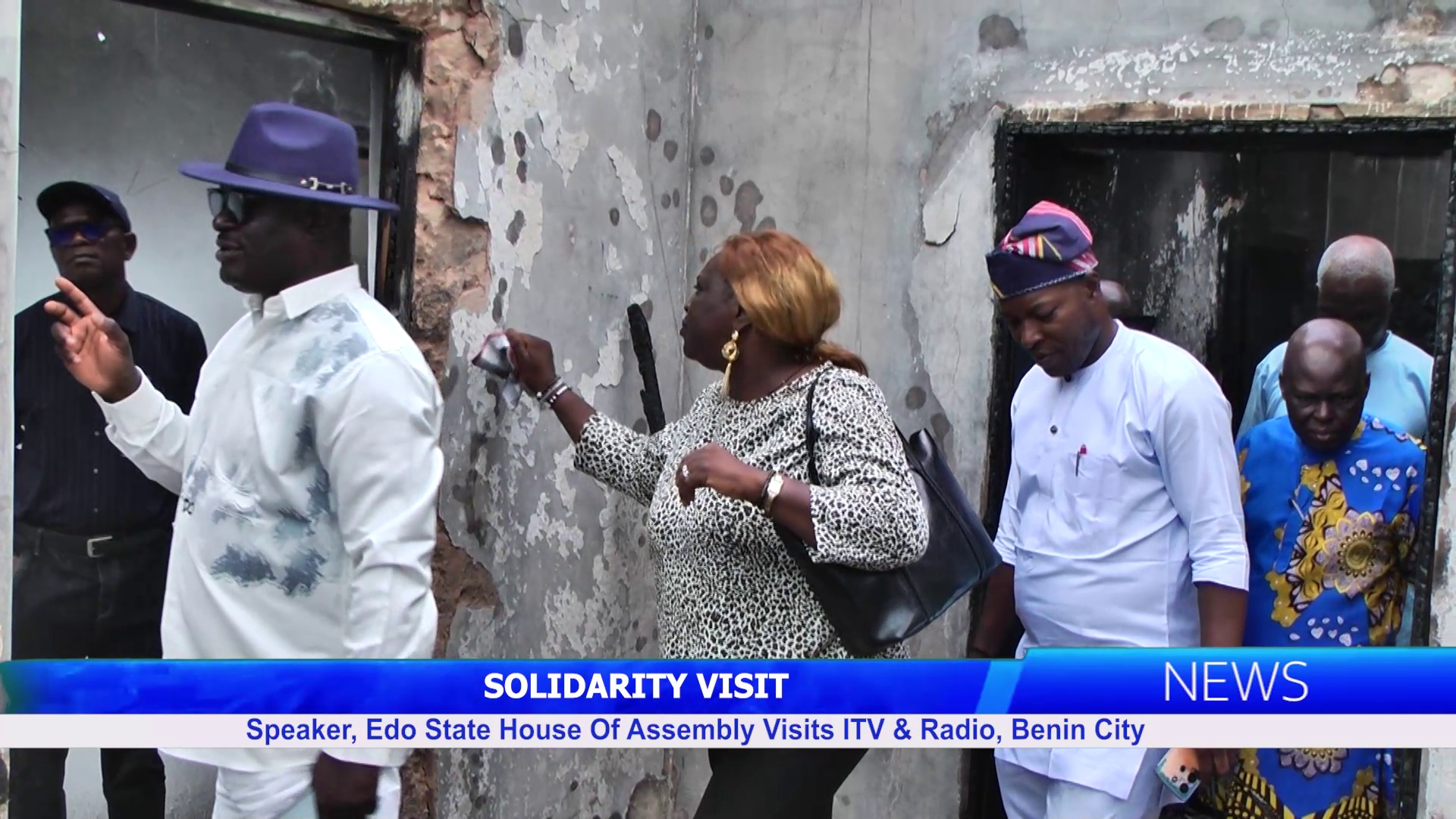 Speaker, Edo State House Of Assembly Visits ITV & Radio, Benin City Over Fire Incident