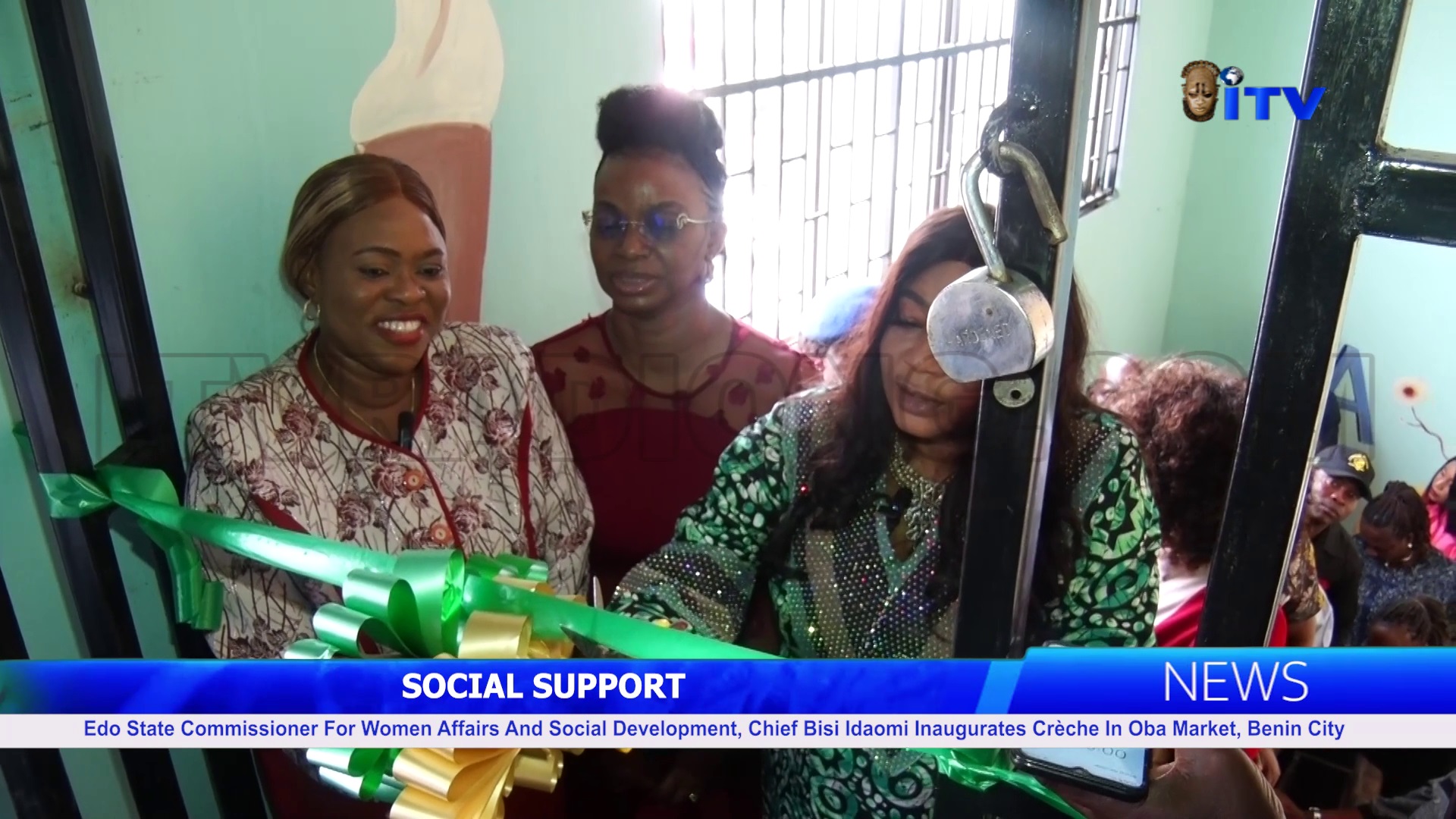 Edo State Commissioner For Women Affairs And Social Development, Chief Bisi Idaomi Inaugurates Crèche In Oba Market, Benin City