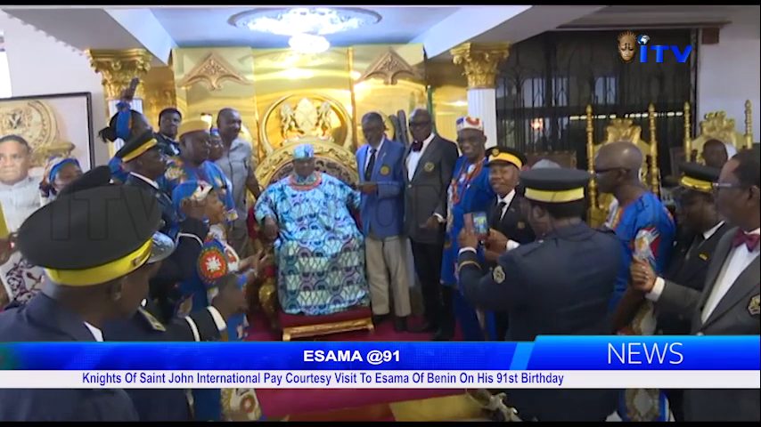 Knights Of Saint John International Pay Courtesy Visit To Esama Of Benin On His 91st Birthday
