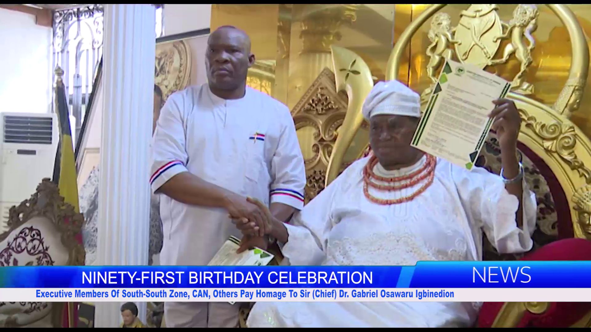 Executive Members Of South-South Zone, CAN, Others Pay Homage To Sir (Chief) Dr. Gabriel Osawaru Igbinedion