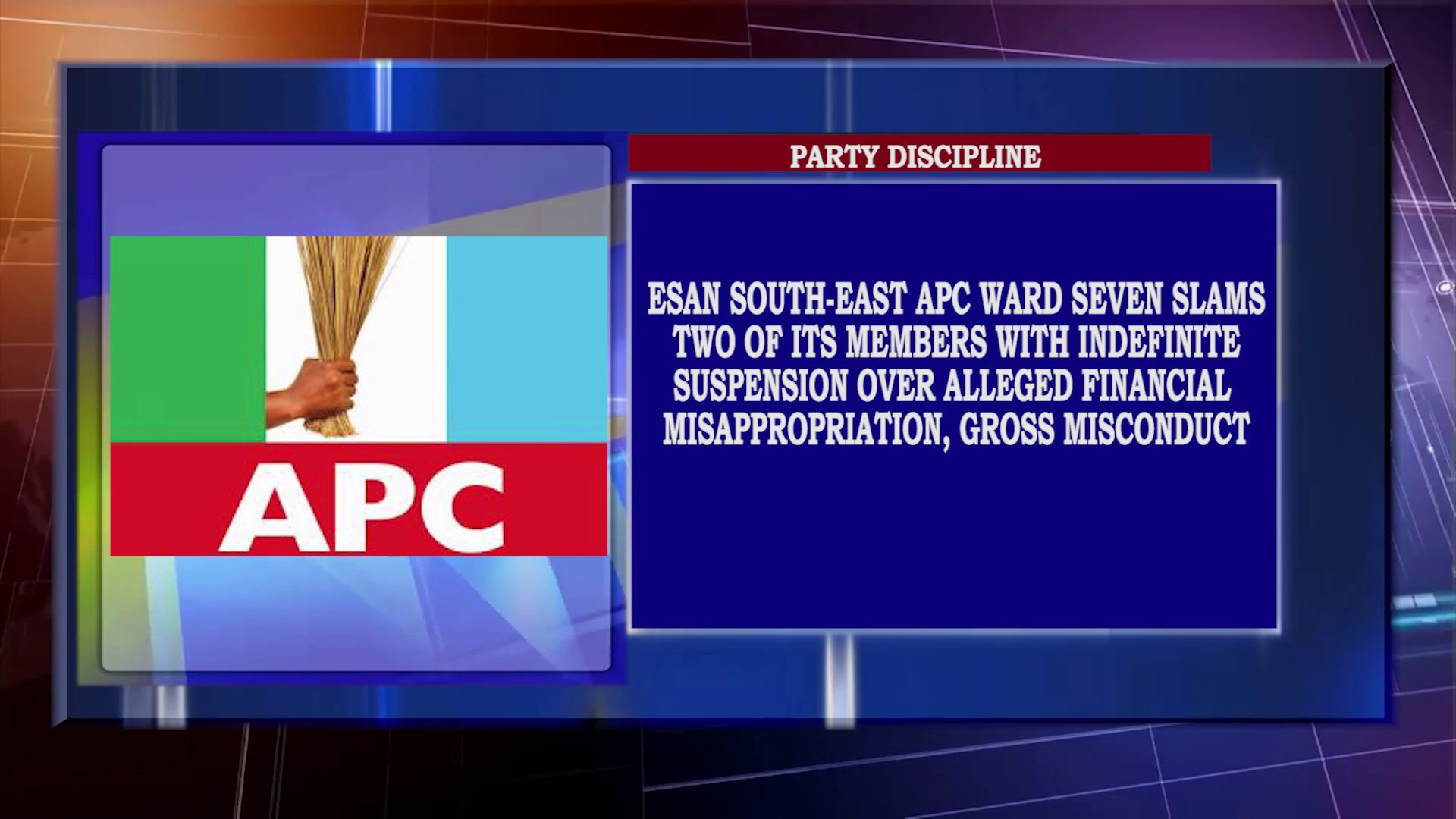 APC Ward Seven Esan South-East Suspends Two Members Over Alleged Financial Misappropriation And Gross Misconduct