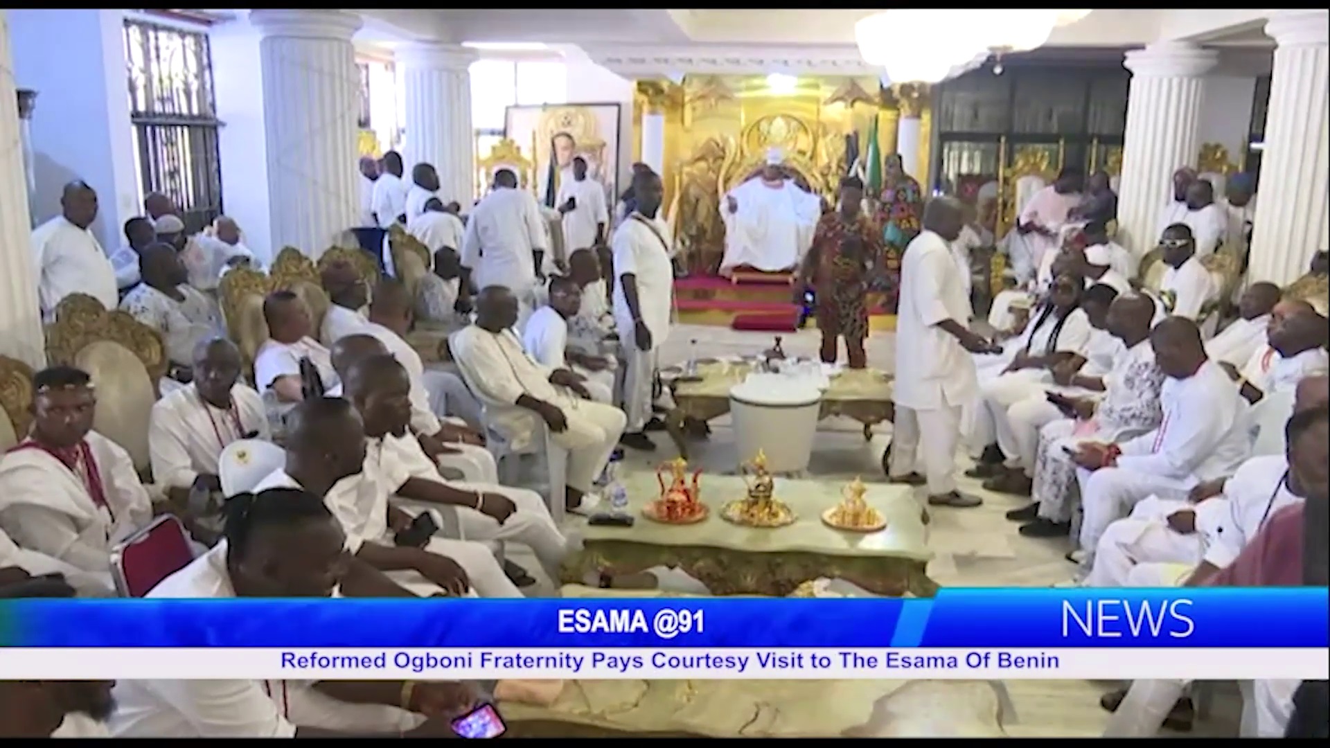 ESAMA @91: Reformed Ogboni Fraternity Pays Courtesy Visit To The Esama Of Benin