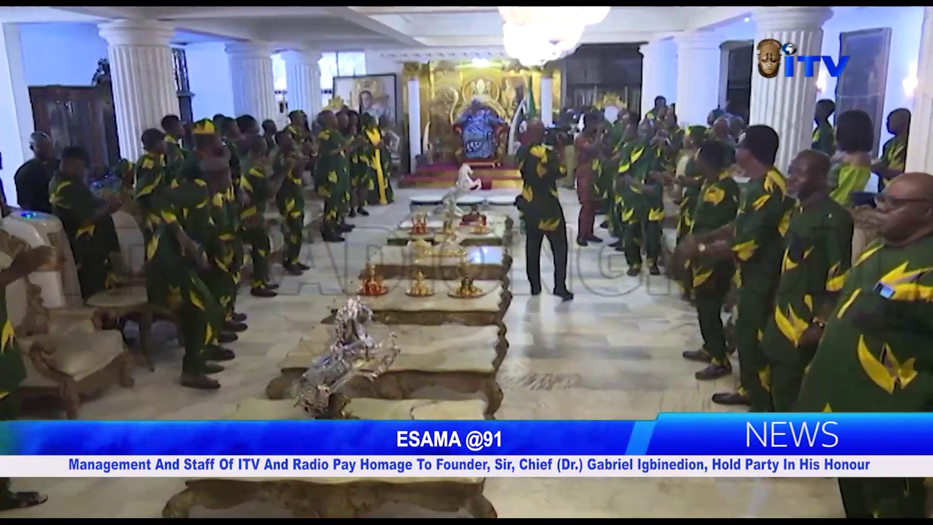 ESAMA @91: Management And Staff Of ITV And Radio Pay Homage To Founder, Sir, Chief (Dr.) Gabriel Igbinedion, Hold Party In His Honour