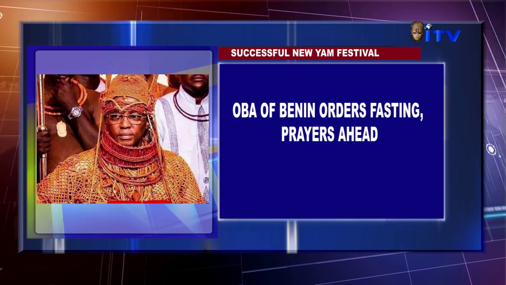 Oba Of Benin Orders Fasting And Prayers For A Successful New Yam Festival Celebration