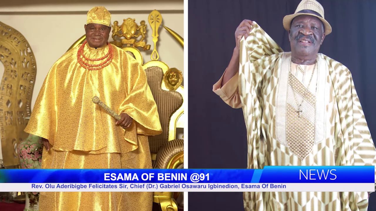 Rev. Olu Aderibigbe Felicitates Sir, Chief (Dr.) Gabriel Osawaru Igbinedion, Esama Of Benin, At 91