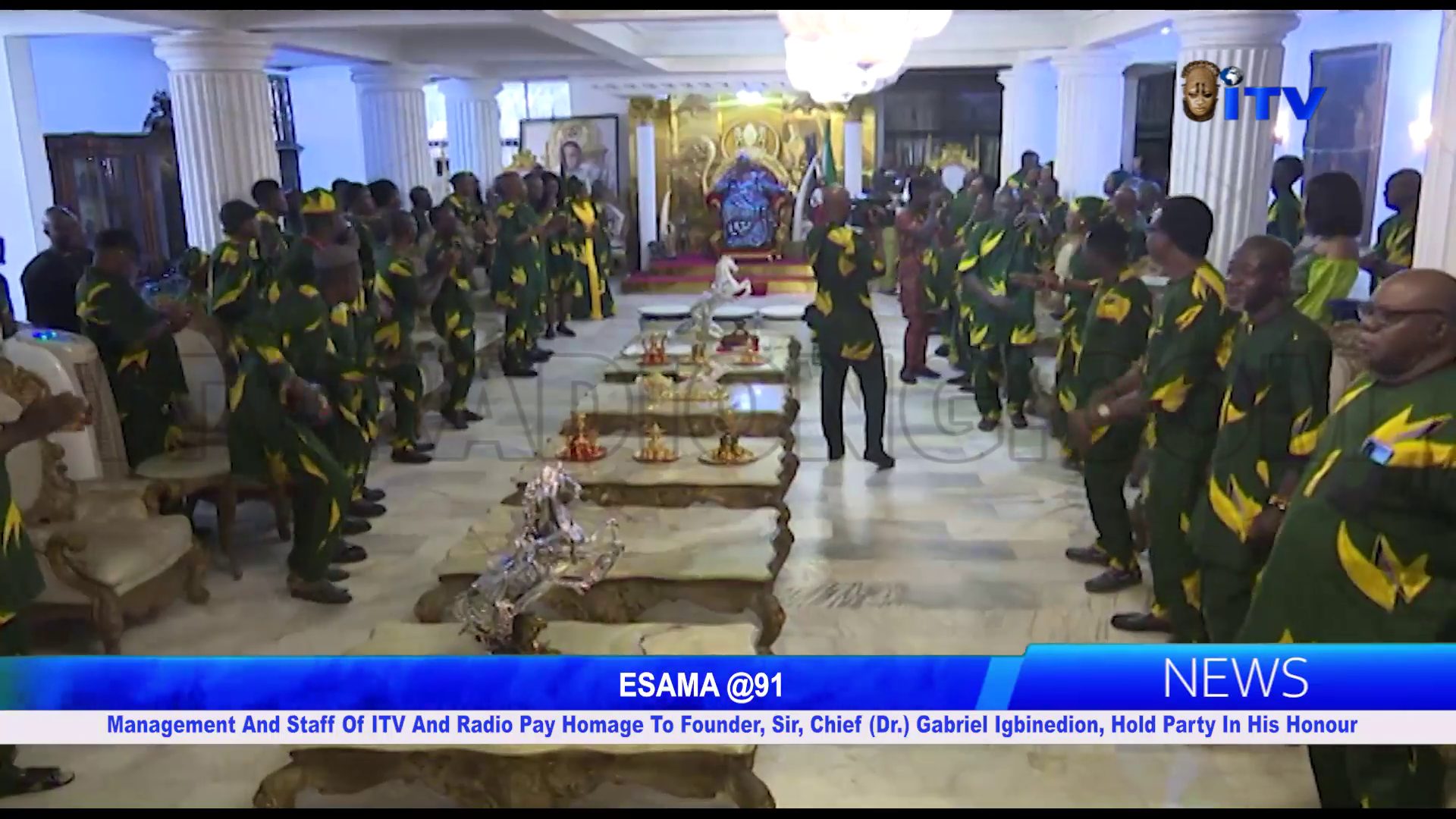ESAMA @91: Management And Staff Of ITV And Radio Pay Homage To Founder, Sir, Chief (Dr.) Gabriel Igbinedion, Hold Party In His Honour