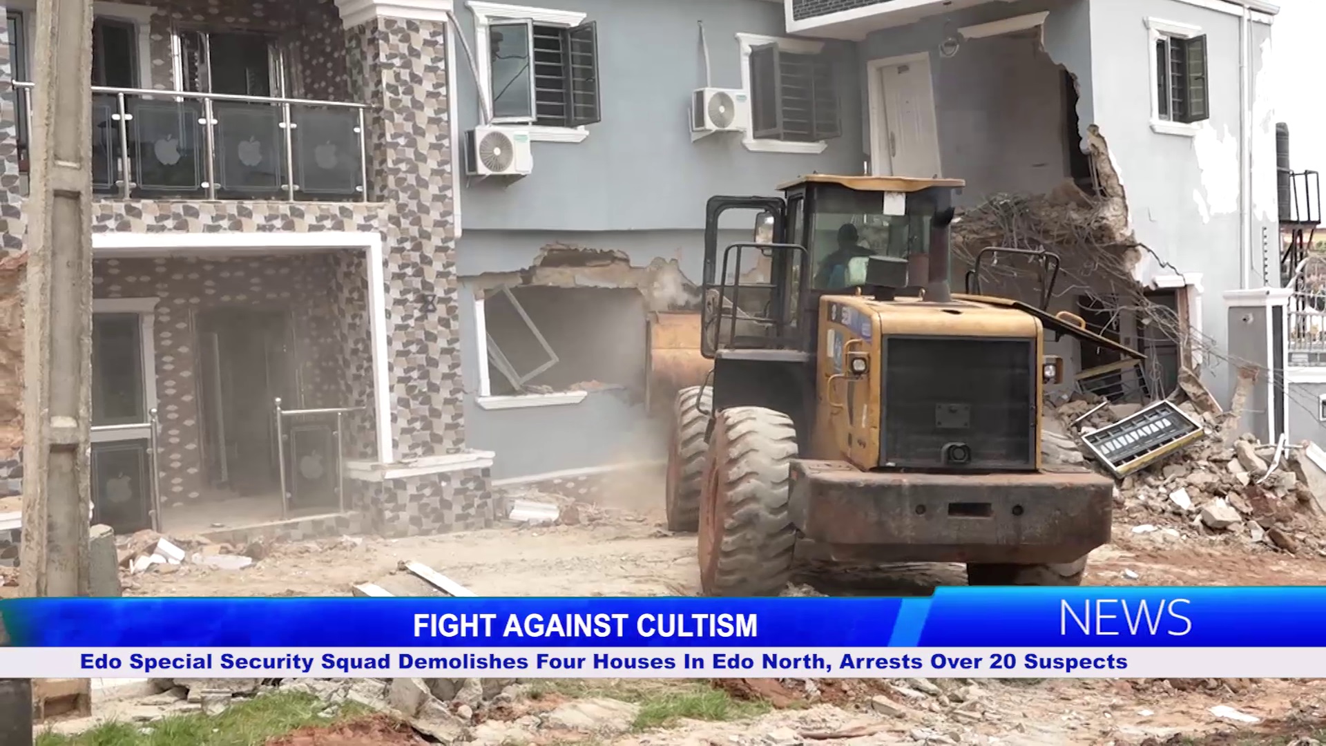 FIGHT AGAINST CULTISM: Edo Special Security Squad Demolishes Four Houses In Edo North, Arrests Over 20 Suspects