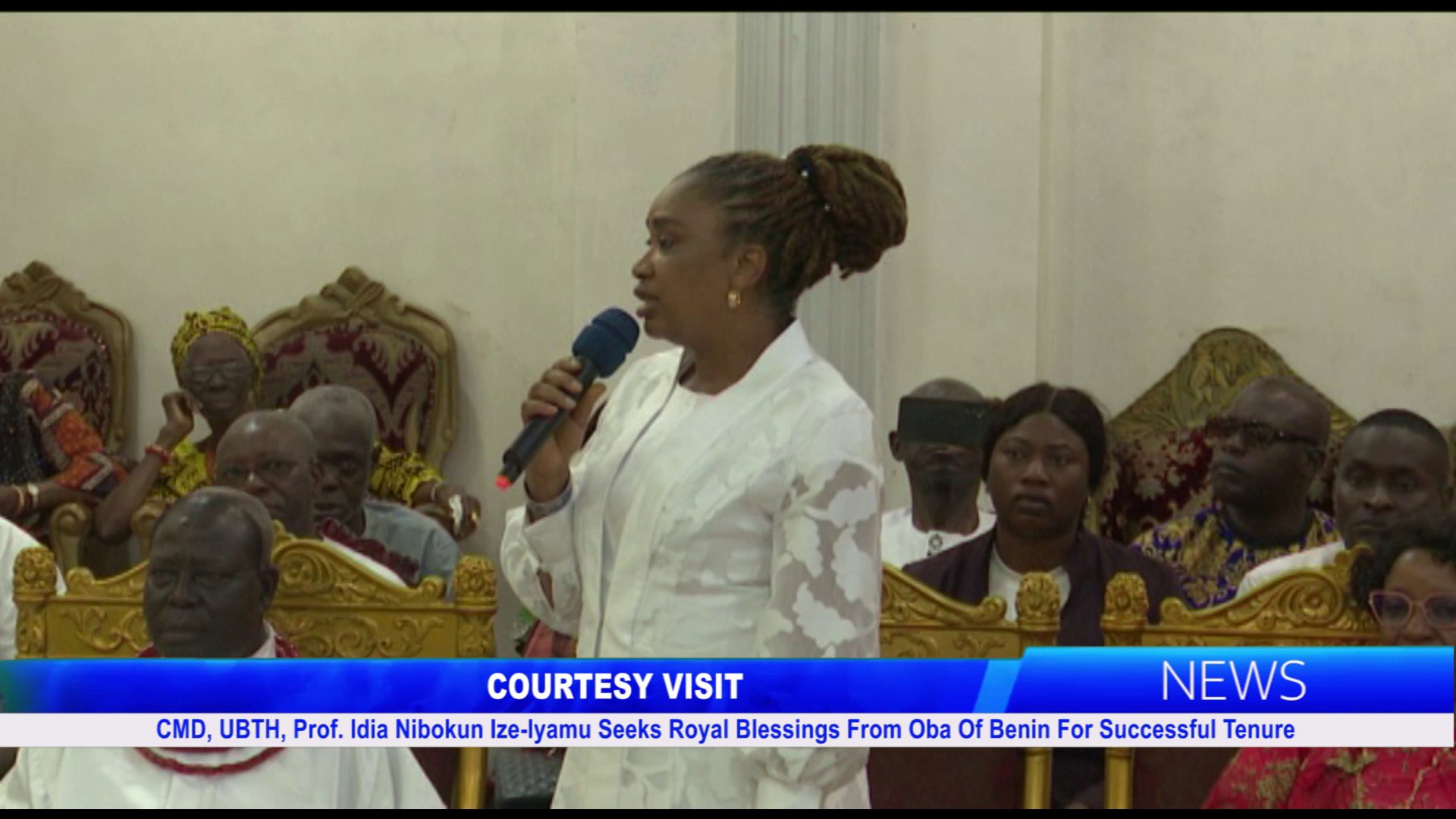 CMD, UBTH, Prof. Idia Nibokun Ize-Iyamu Seeks Royal Blessings From Oba Of Benin For Successful Tenure