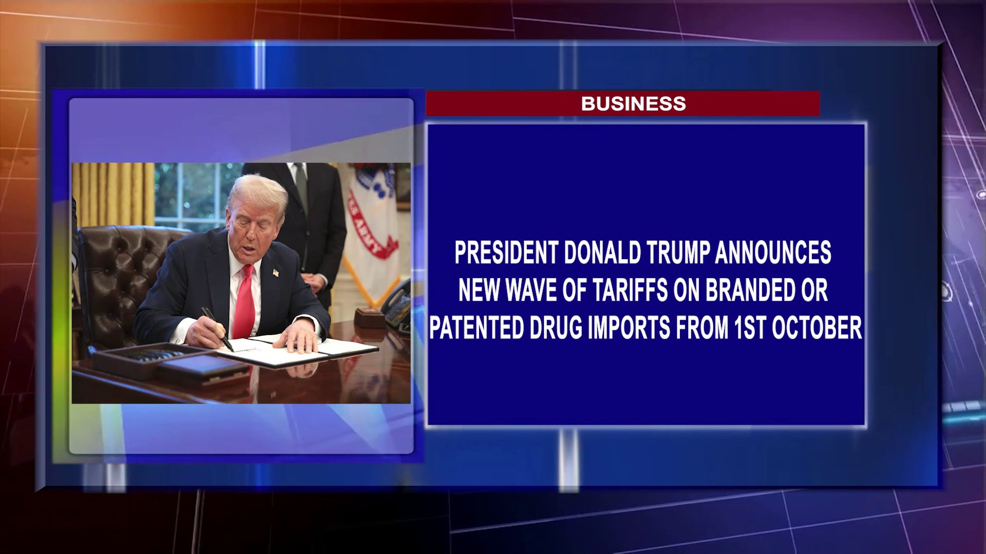 President Donald Trump Announces New Wave Of Tariffs On Branded Or Patented Drug Imports