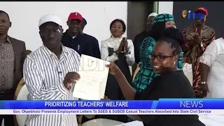 Gov. Okpebholo Presents Employment Letters To SSEB & SUBEB Casual Teachers Absorbed Into State Civil Service