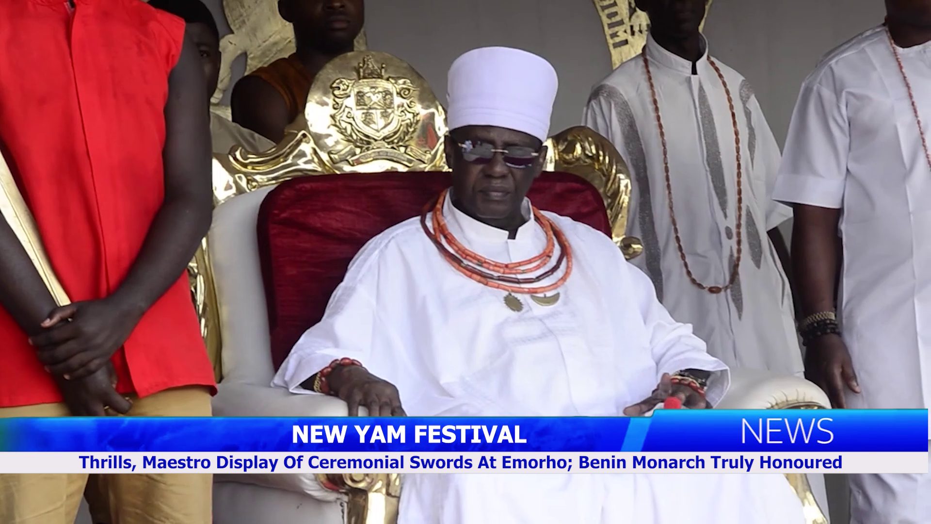 NEW YAM FESTIVAL: Maestro Display Of Ceremonial Swords At Emorho; Benin Monarch Truly Honoured
