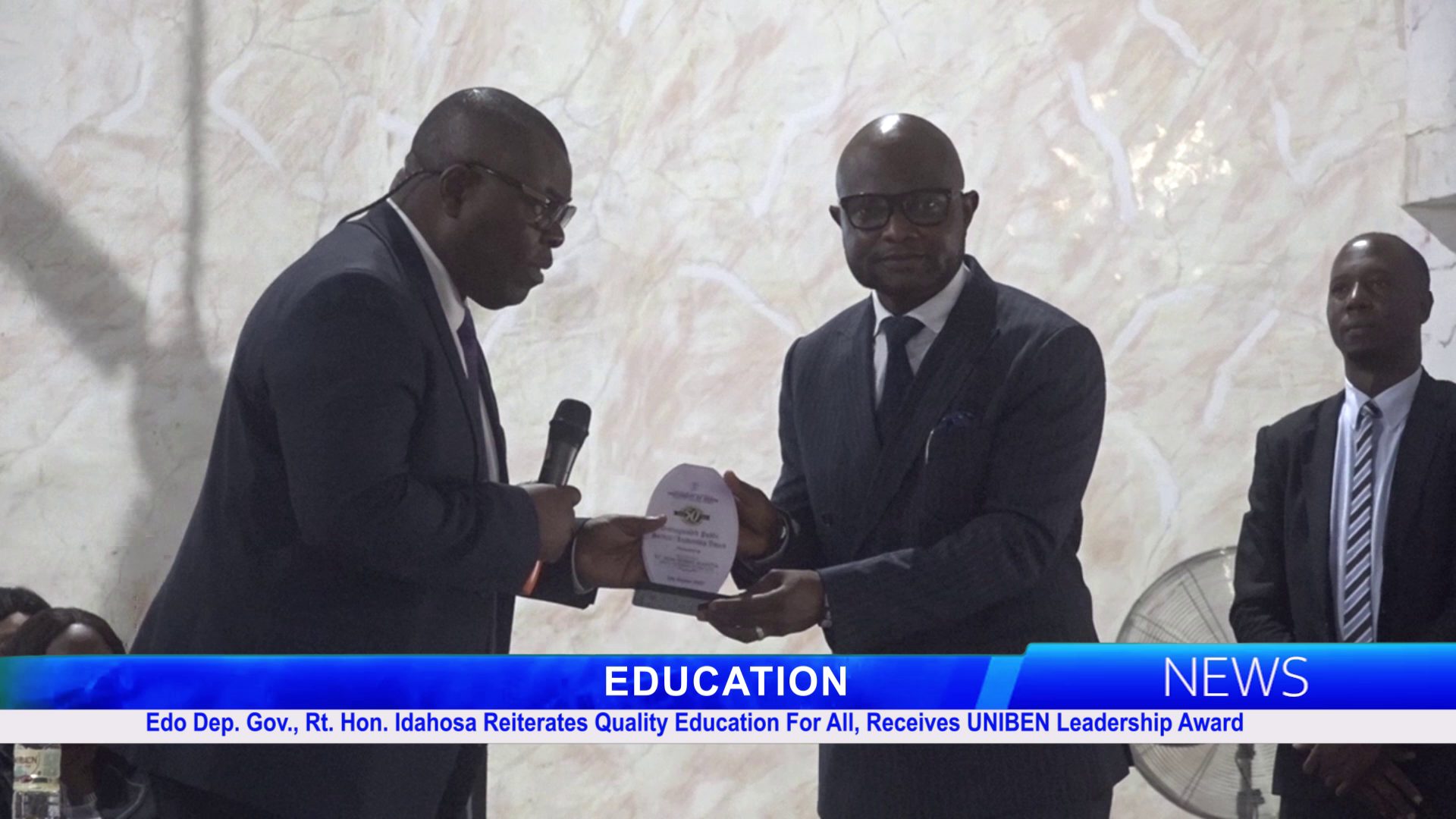 Edo Dep. Gov., Rt. Hon. Idahosa Reprise Quality Education For All, Receives UNIBEN Leadership Award