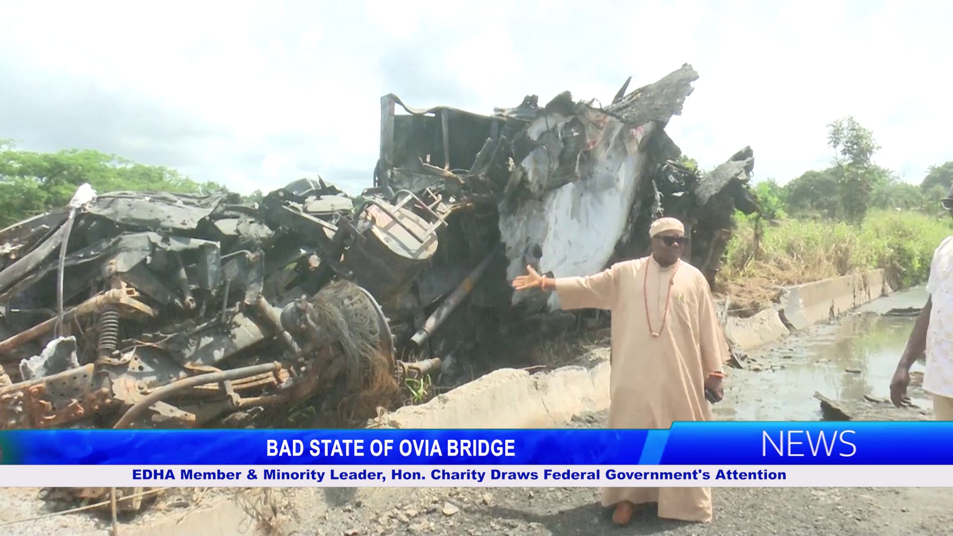 EDHA Member & Minority Leader, Hon. Charity Draws Federal Government’s Attention To Bad State Of Ovia Bridge