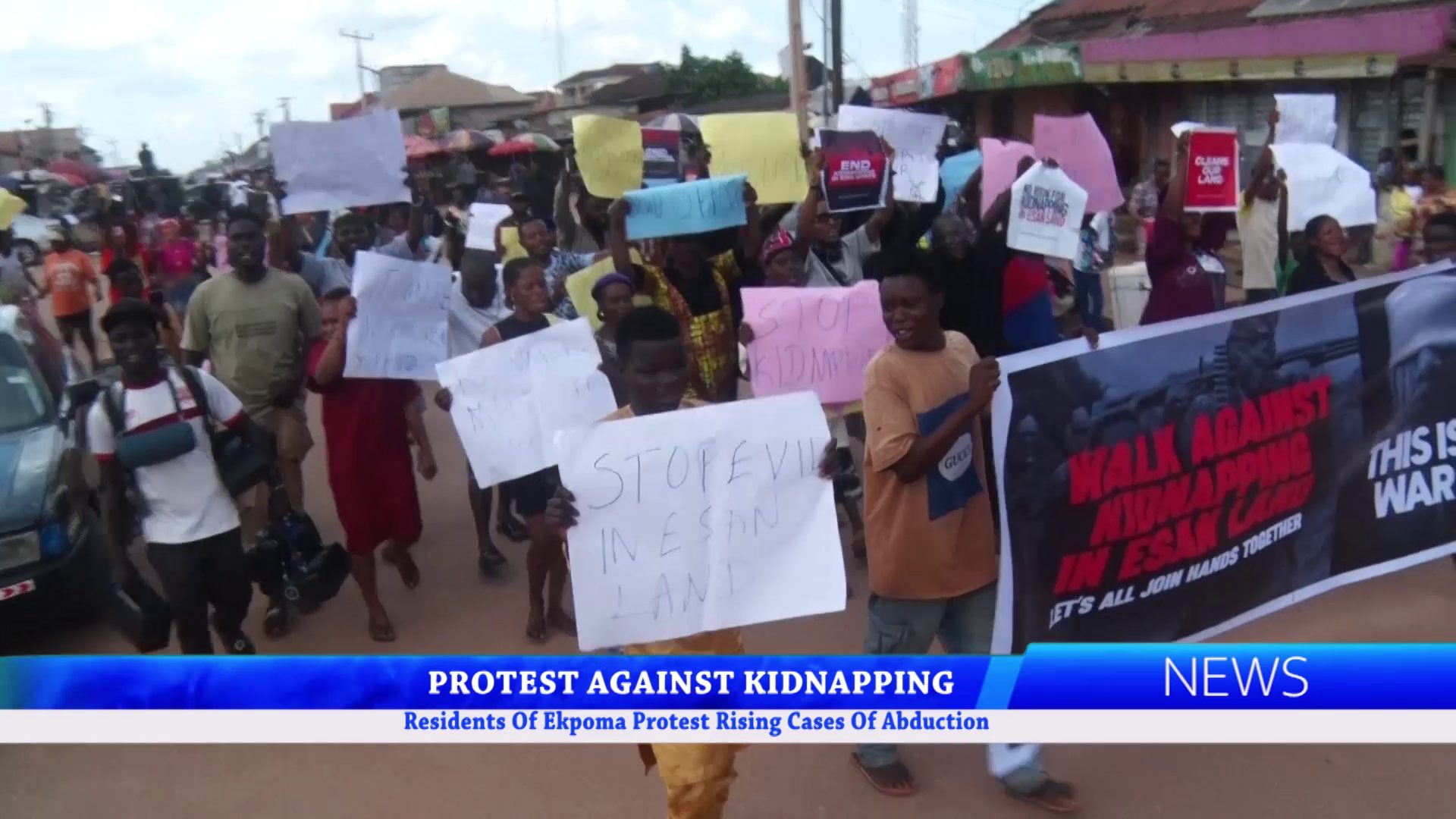 PROTEST AGAINST KIDNAPPING: Residents Of Ekpoma Protest Rising Cases Of Abduction